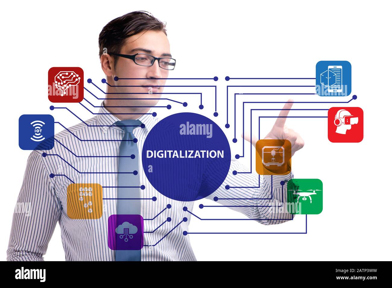 The digital transformation and digitalization technology concept Stock ...
