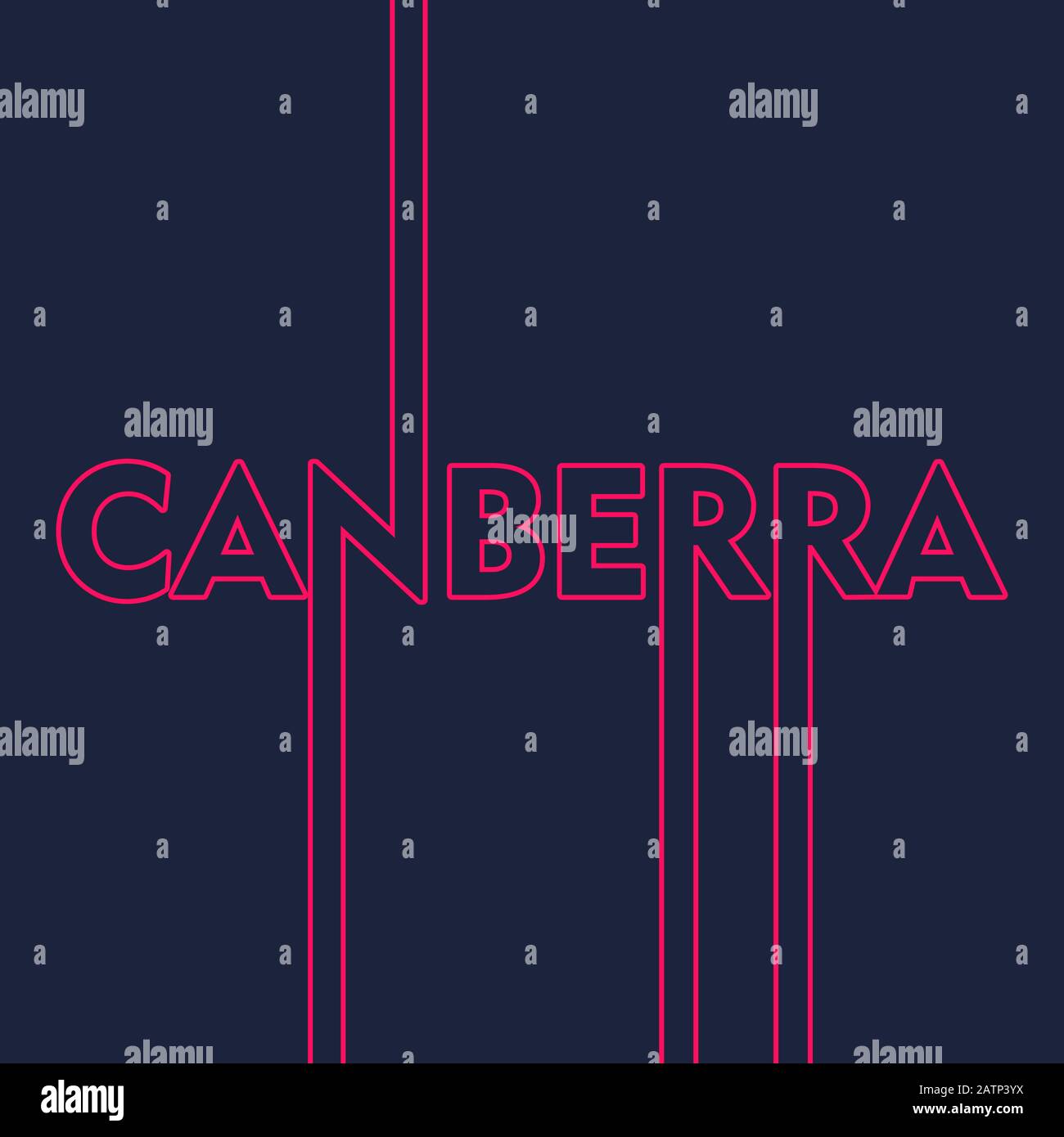 Canberra city name. Stock Vector
