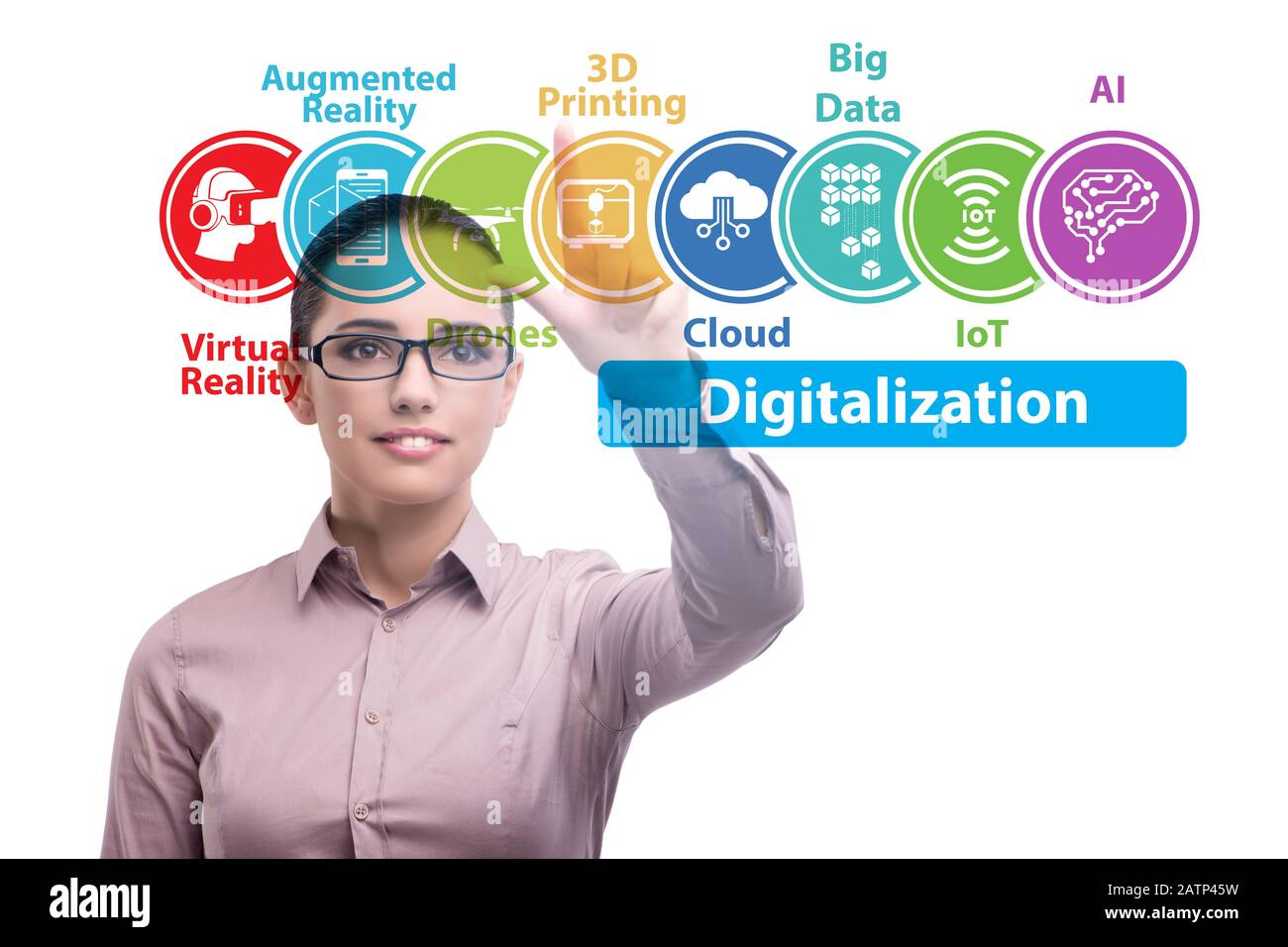 The digital transformation and digitalization technology concept Stock ...
