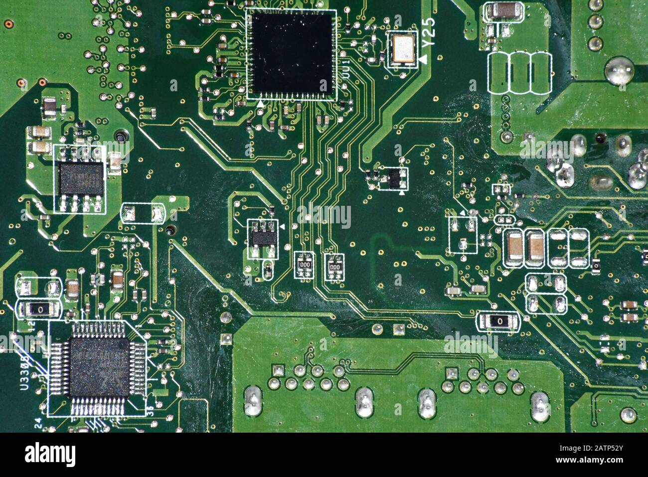 close up of electronic circuitry Stock Photo