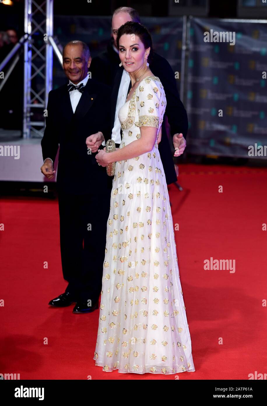 The Duke and Duchess of Cambridge attending the 73rd British Academy Film Awards held at the Royal Albert Hall, London. Stock Photo