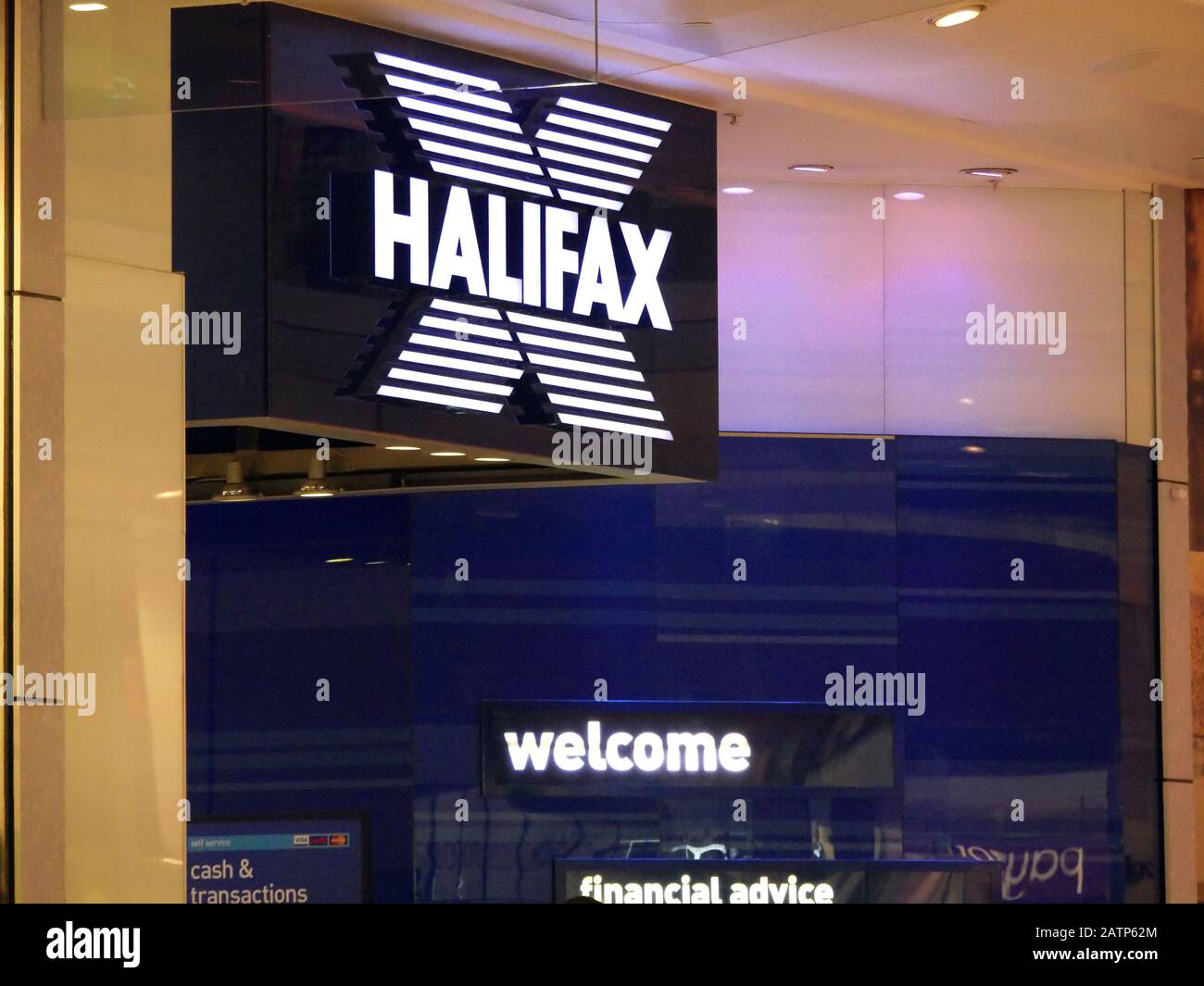 Sign for the Halifax in Westfield, White City, London, UK Stock Photo