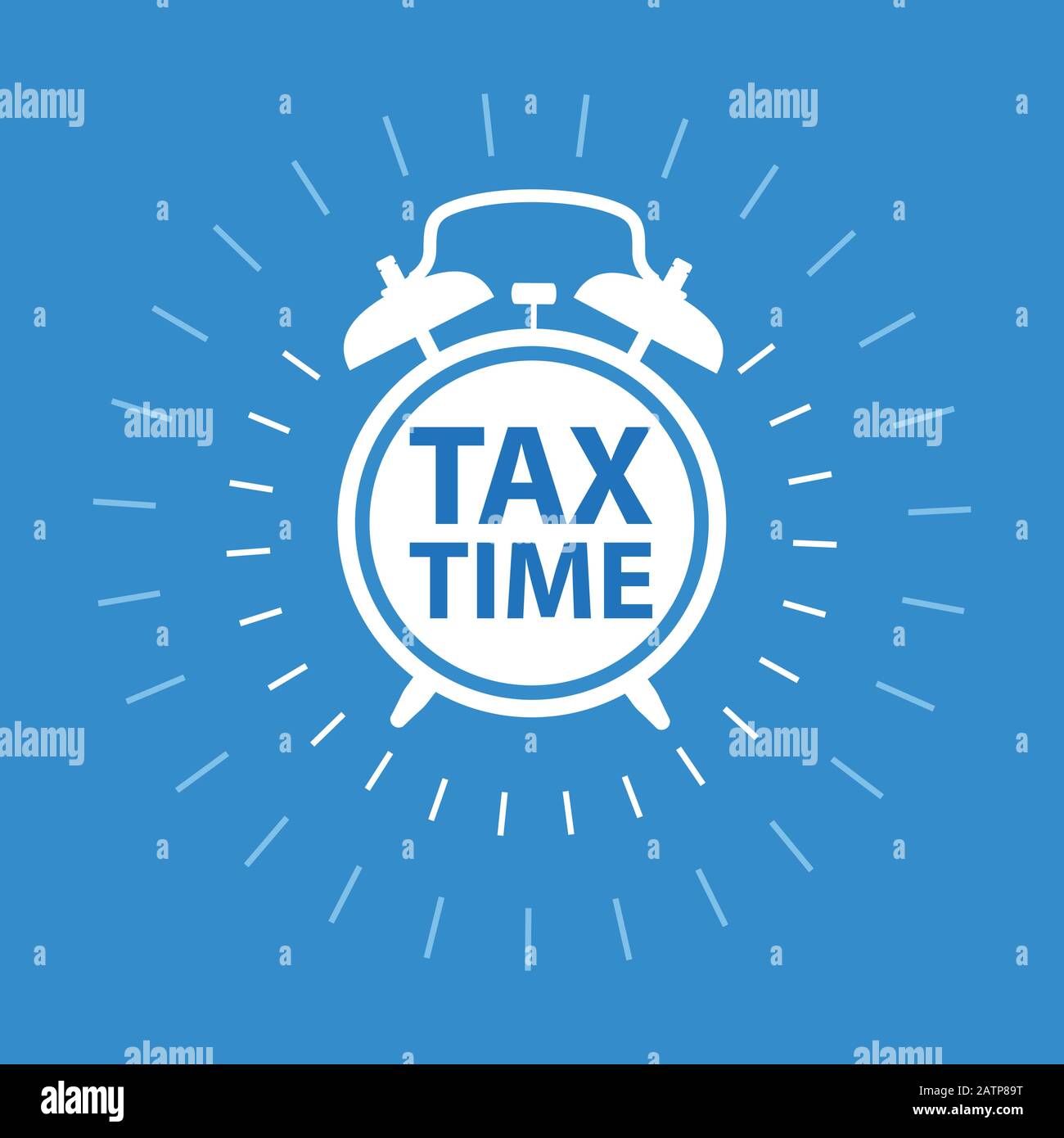Tax payment time icon - reminder about taxation, tax time clock Stock Vector