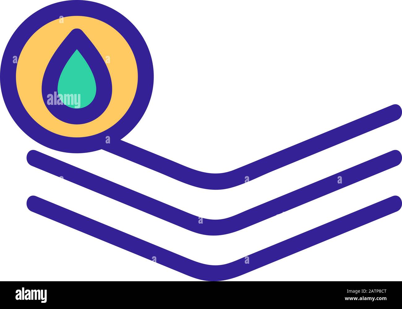 Moisture-resistant material is an icon vector. Isolated contour symbol