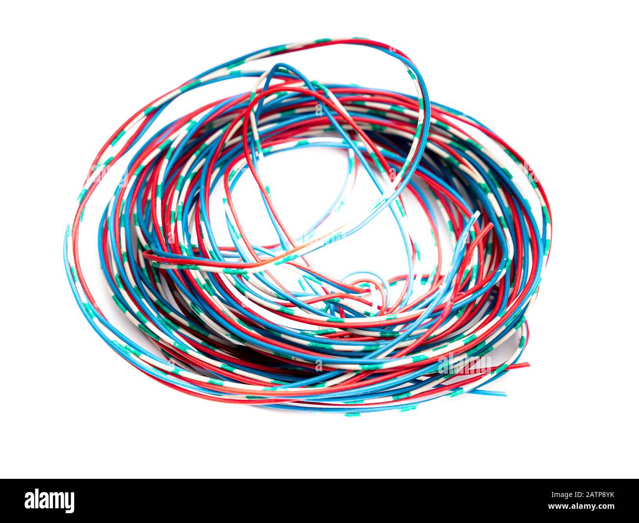 Electric cable isolated on white background Stock Photo