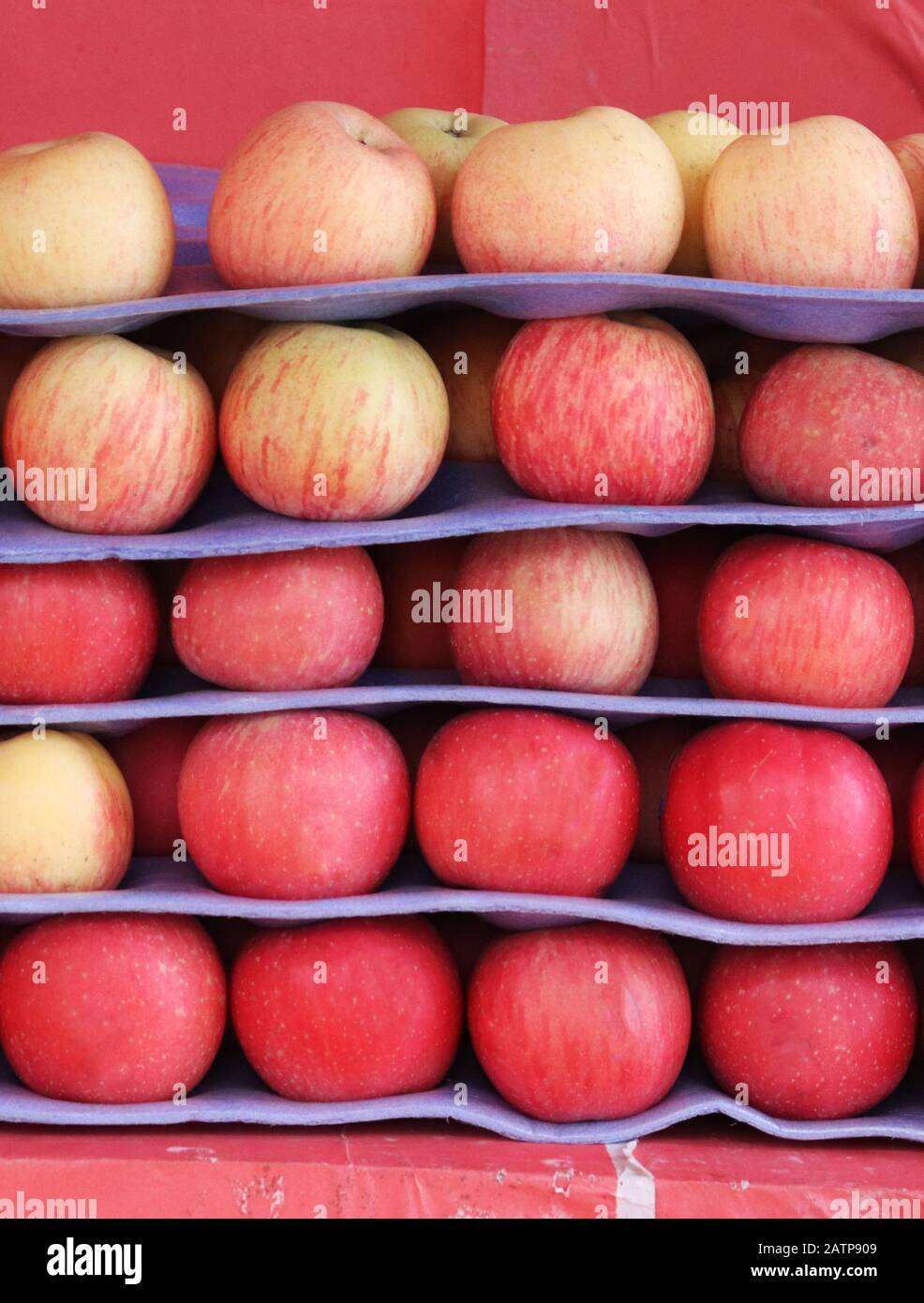 Fresh apples in a fruit shop, apples background Stock Photo Alamy