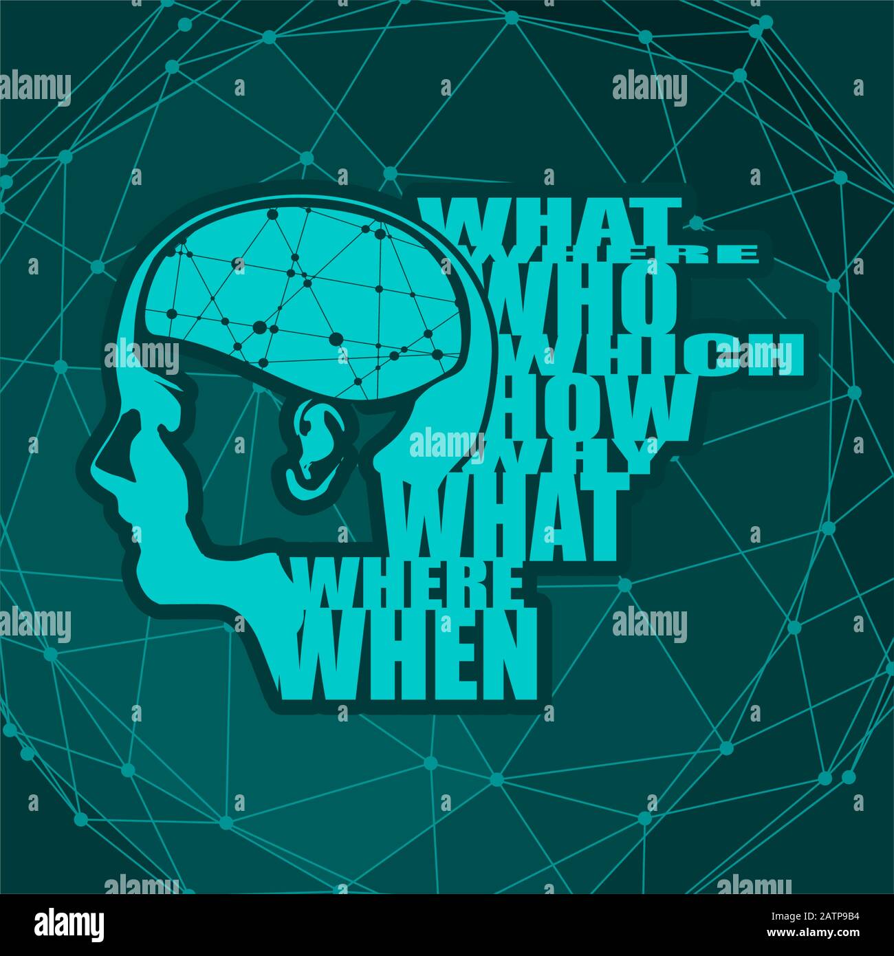 Illustration of a head with brain Stock Vector Image & Art - Alamy