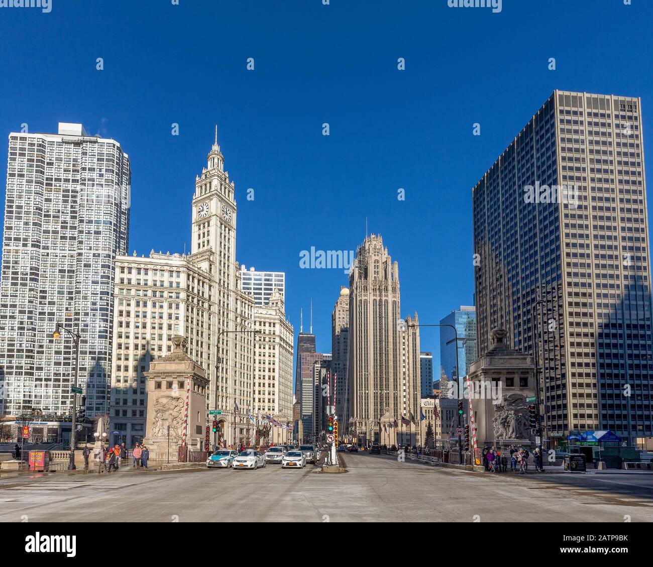 Chicago, USA December 30, 2018 Street level view of Michigan Avenue