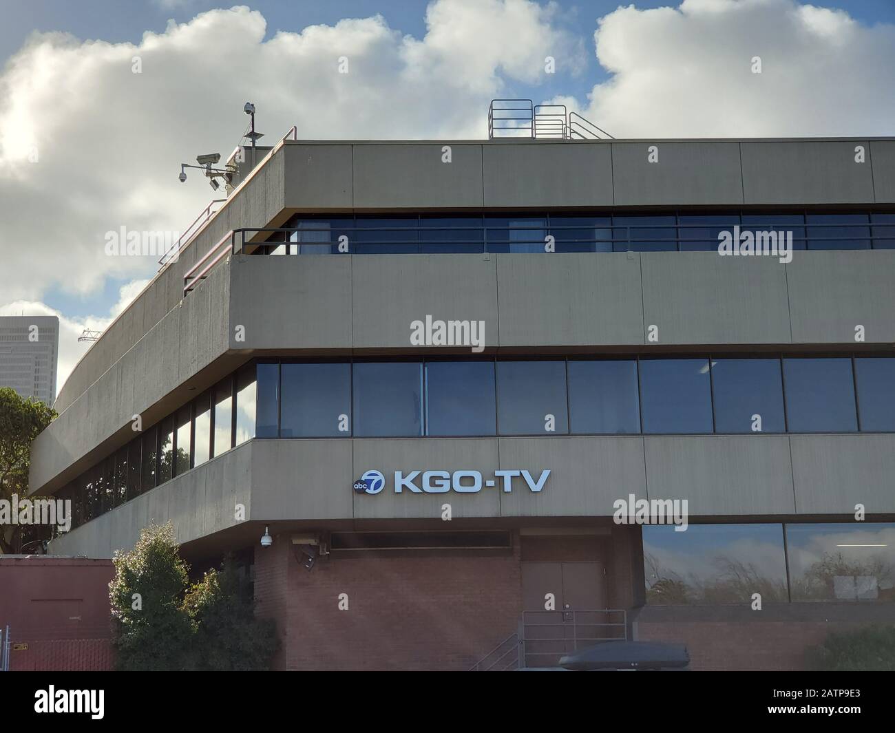 Facade of headquarters of local television station kgo tv hires stock