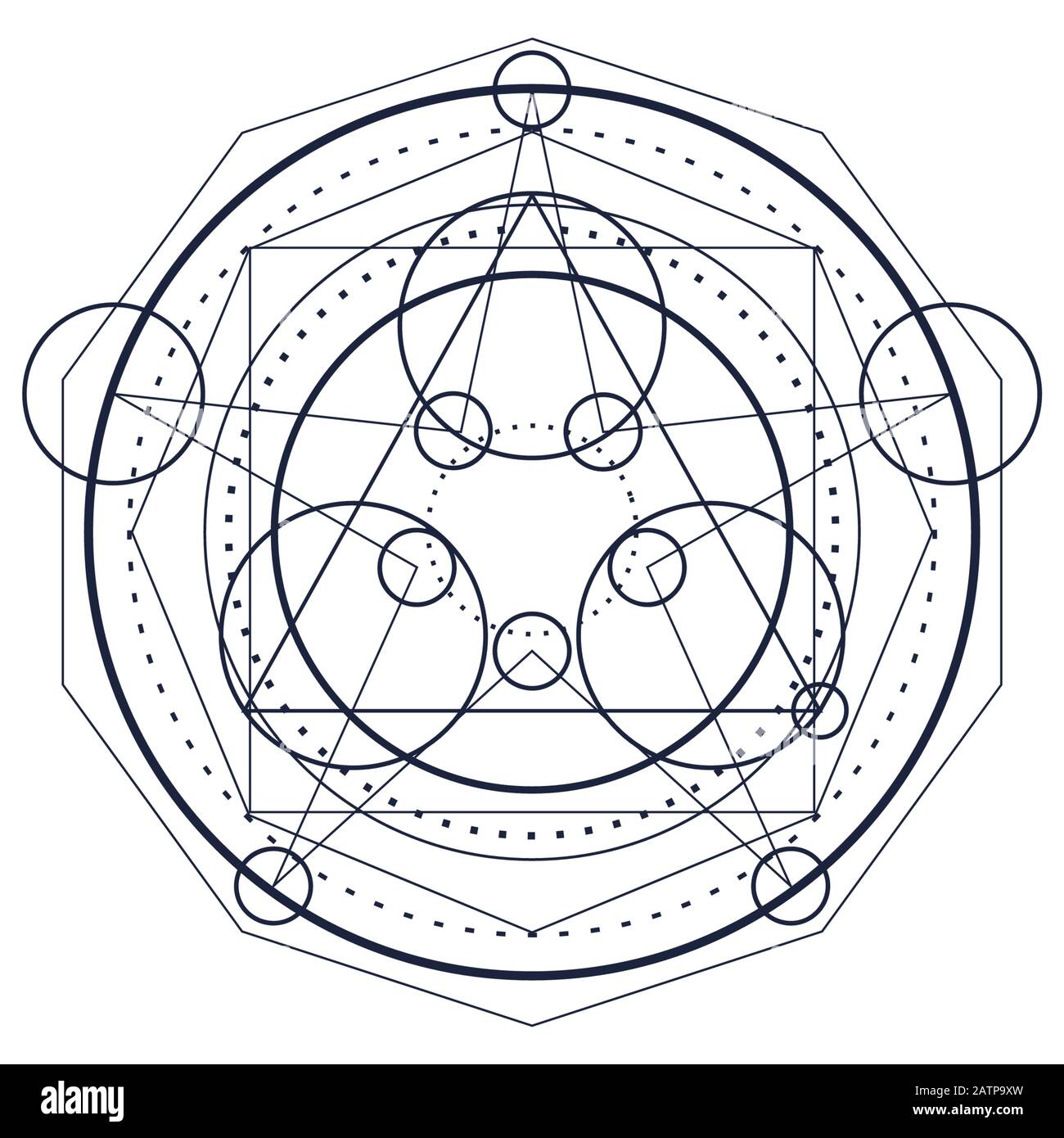 Mystical occult symbol. Stock Vector