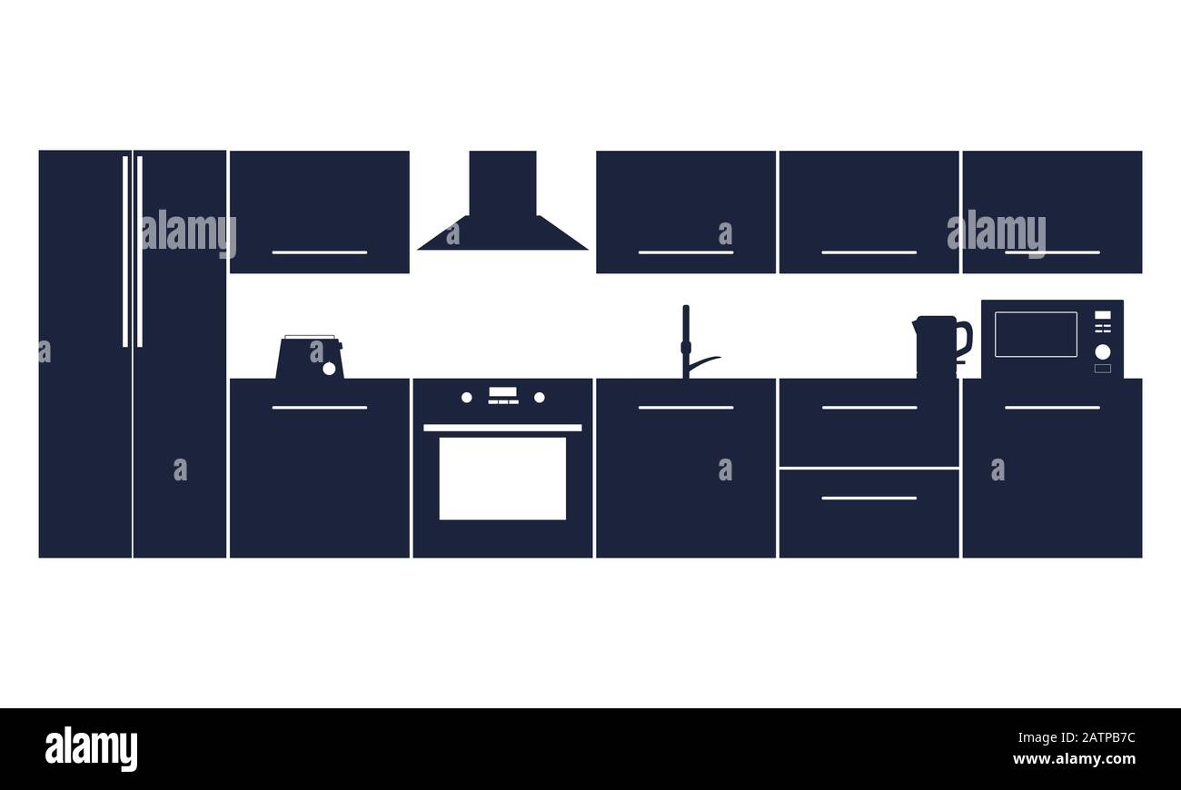 Kitchen interior illustration Stock Vector