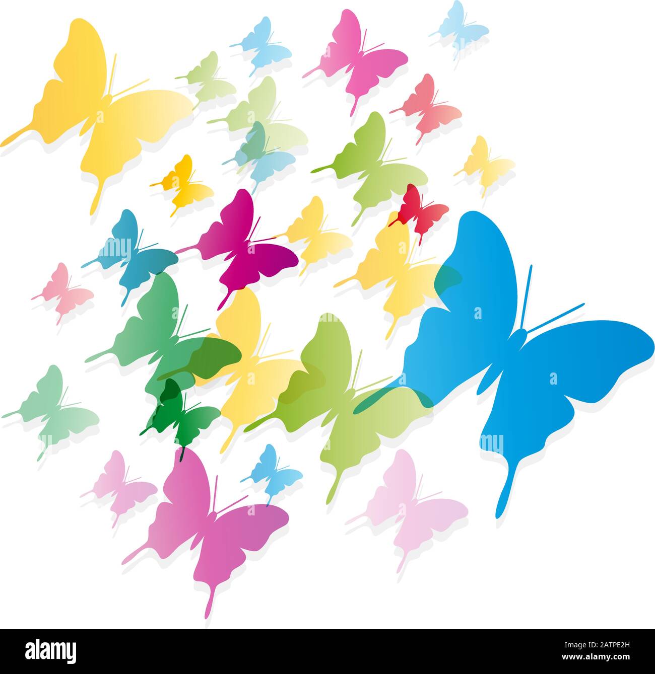 Abstract butterflies in fly, spring background concept Stock Vector Image & Art Alamy