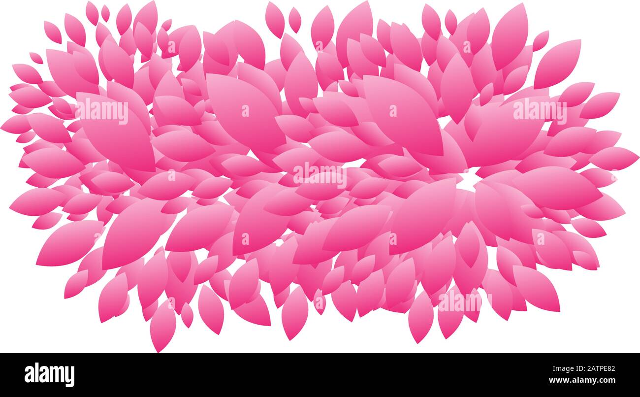 Spring background with leaves and pink flowers. Vector illustration ...