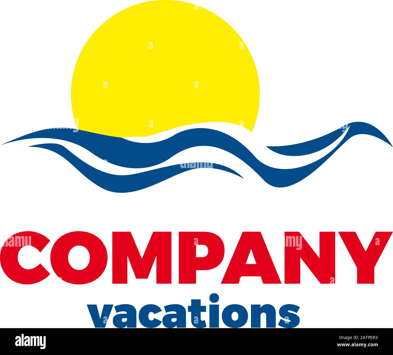 Vector sign sun and sea with waves Stock Vector Image & Art Alamy