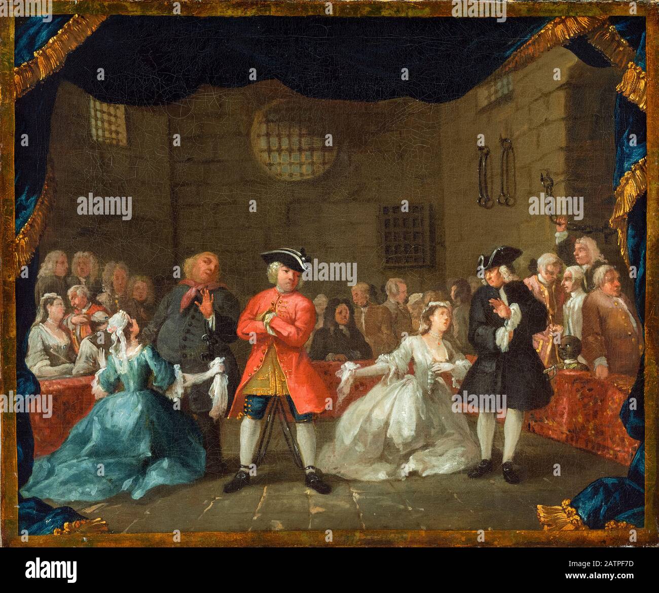 A Scene from The Beggar's Opera, painting by William Hogarth, 1728-1729 Stock Photo
