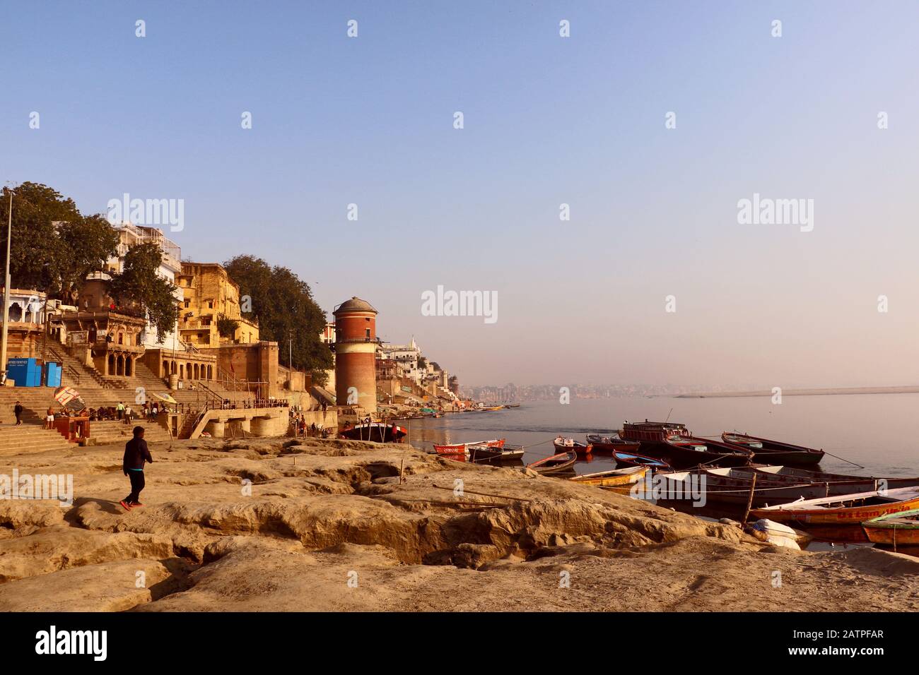 boats-are-hangared-at-the-bank-of-ganga-river-near-assi-ghat-at-early