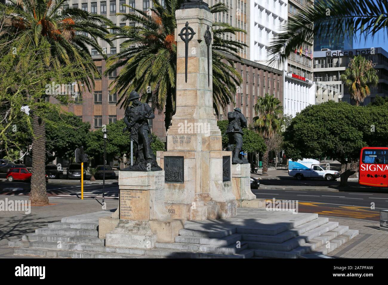Cenotaph War Memorial, Adderley Street, Central Business District, Cape Town, Table Bay, Western Cape Province, South Africa, Africa Stock Photo