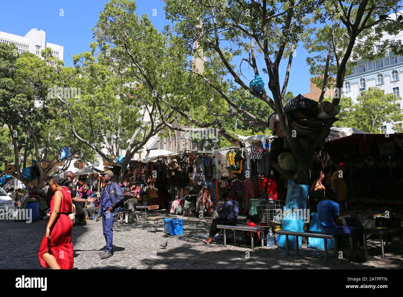 Greenmarket Square crafts market, Central Business District, Cape Town, Table Bay, Western Cape Province, South Africa, Africa Stock Photo