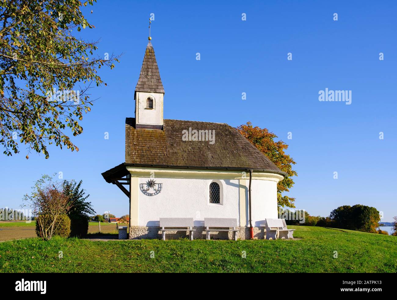 Rosa Mystic Chapel in Schalchen, near Gstadt am Chiemsee, Chiemgau, Upper Bavaria, Bavaria, Germany Stock Photo