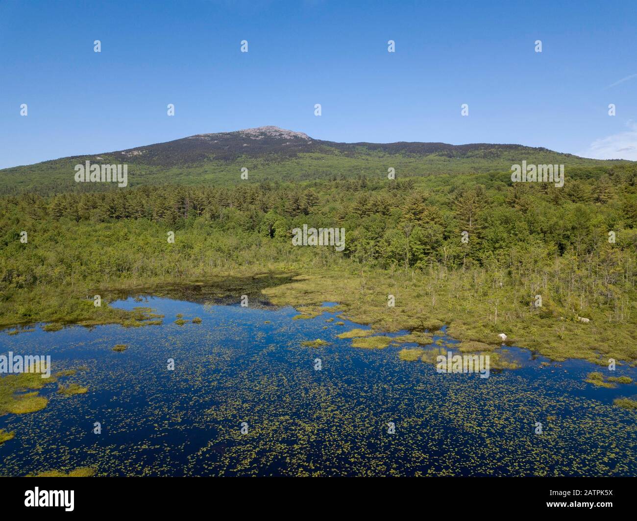 Mount Monadnock and Perkins Pond, Jaffrey, New Hampshire, USA Stock
