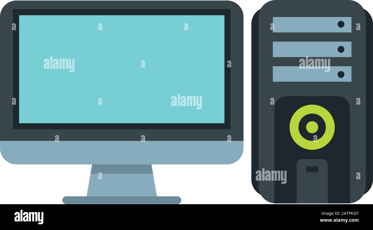 computer desktop tower with monitor Stock Vector Image & Art Alamy