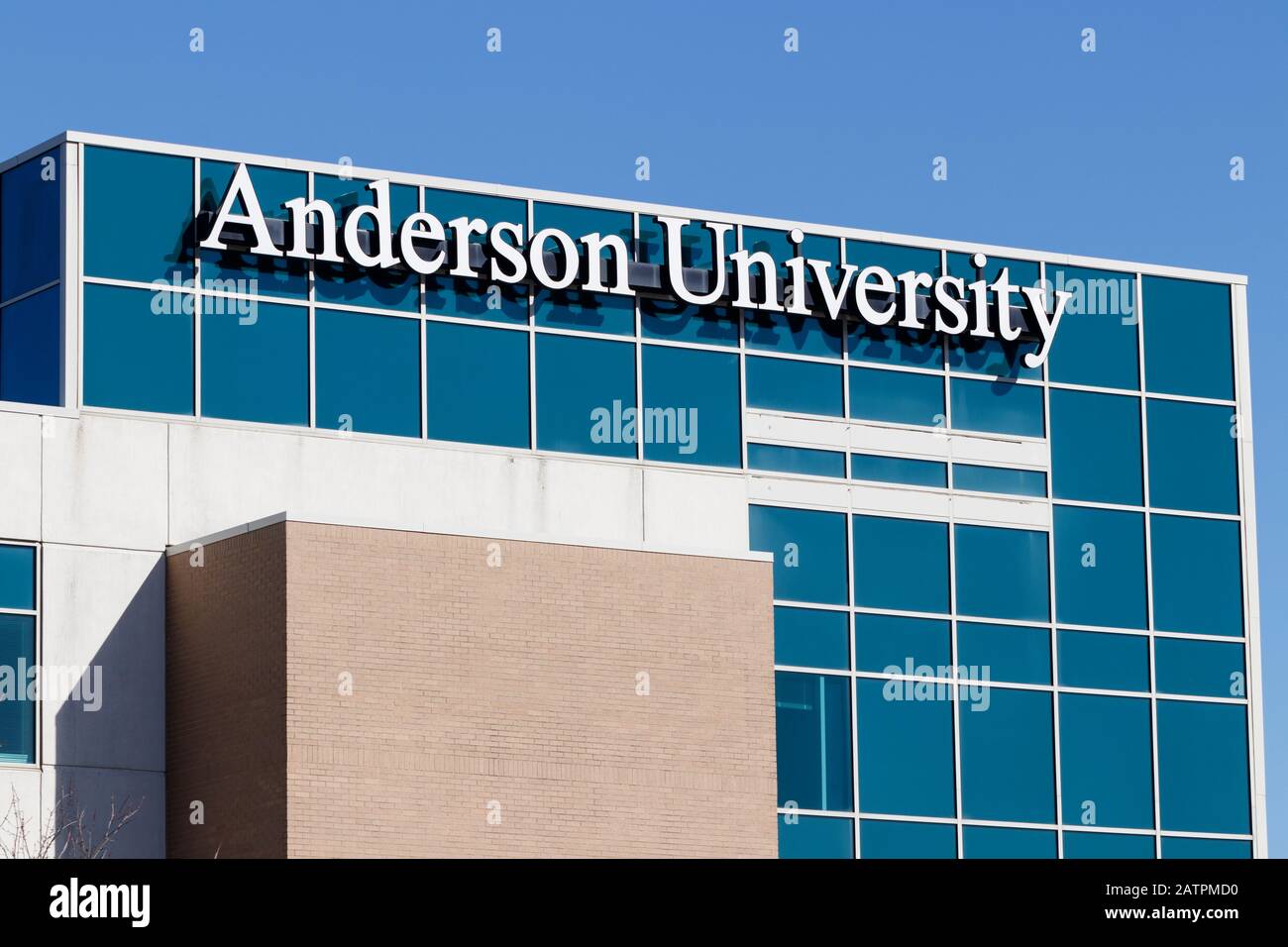 Anderson - Circa February 2020: Anderson University Flagship Center. Anderson University is a private Christian liberal arts university with more than Stock Photo