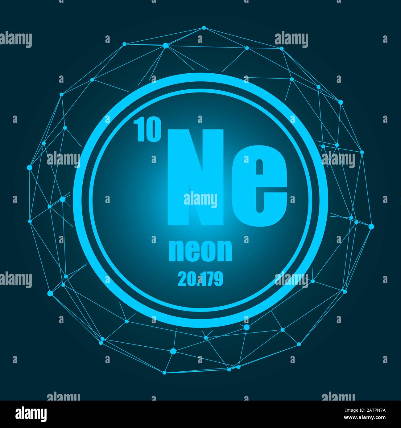 Neon chemical element. Stock Vector