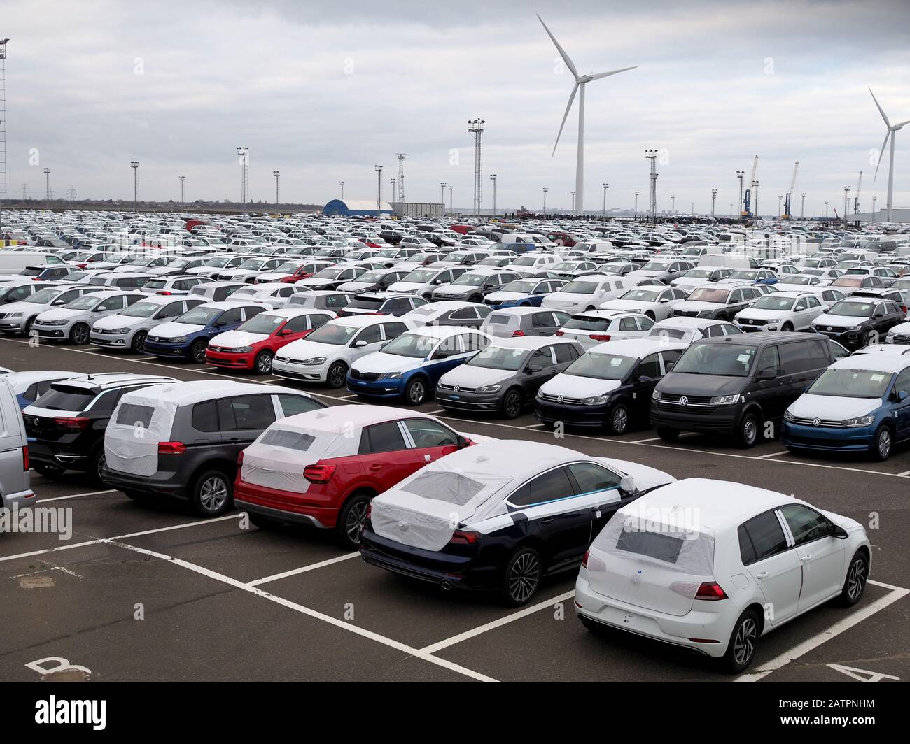 Sheerness Kent Uk 4th Feb 2020 Thousands Of New Cars And Vans