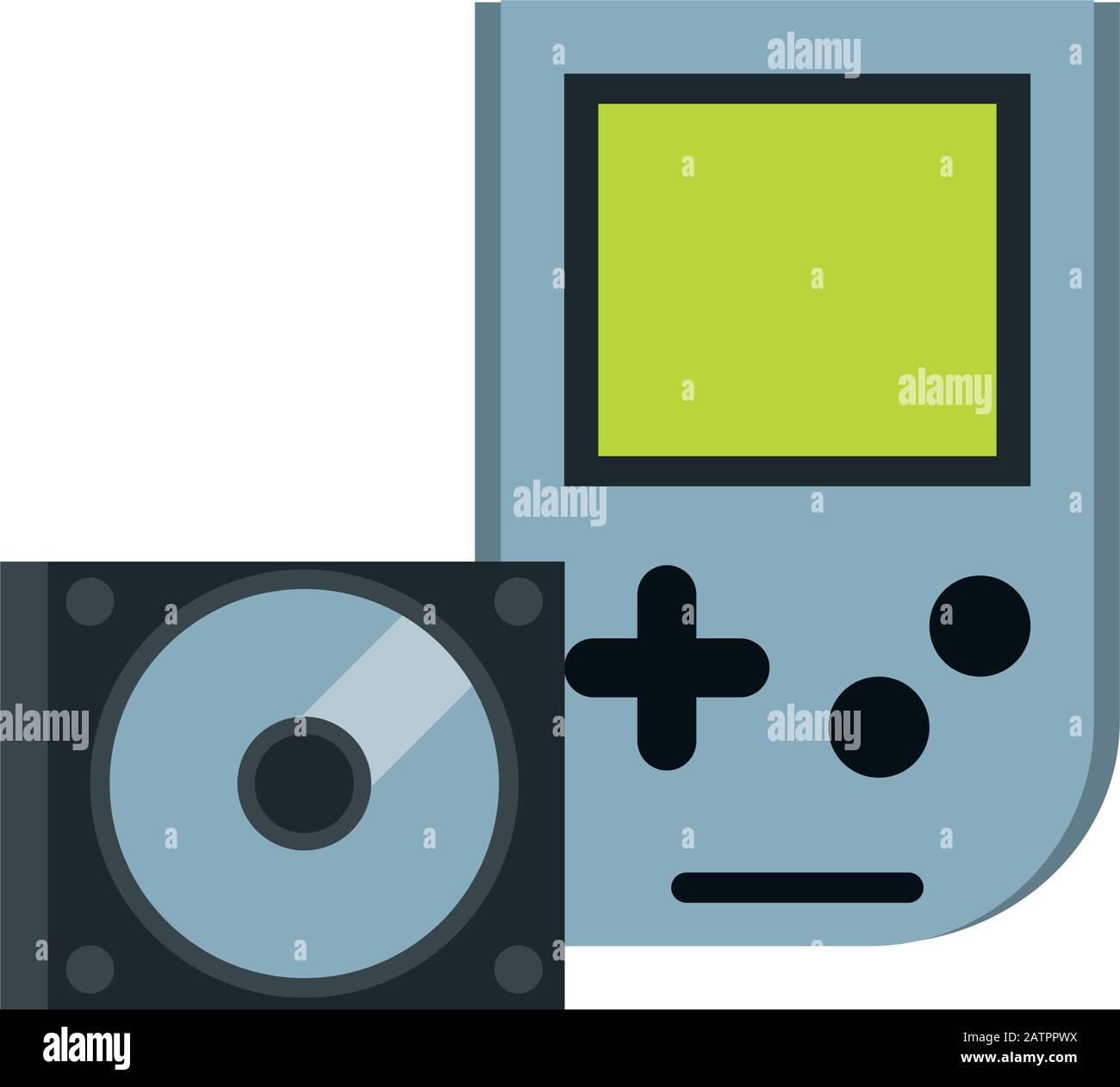 video game portable with compact disk Stock Vector