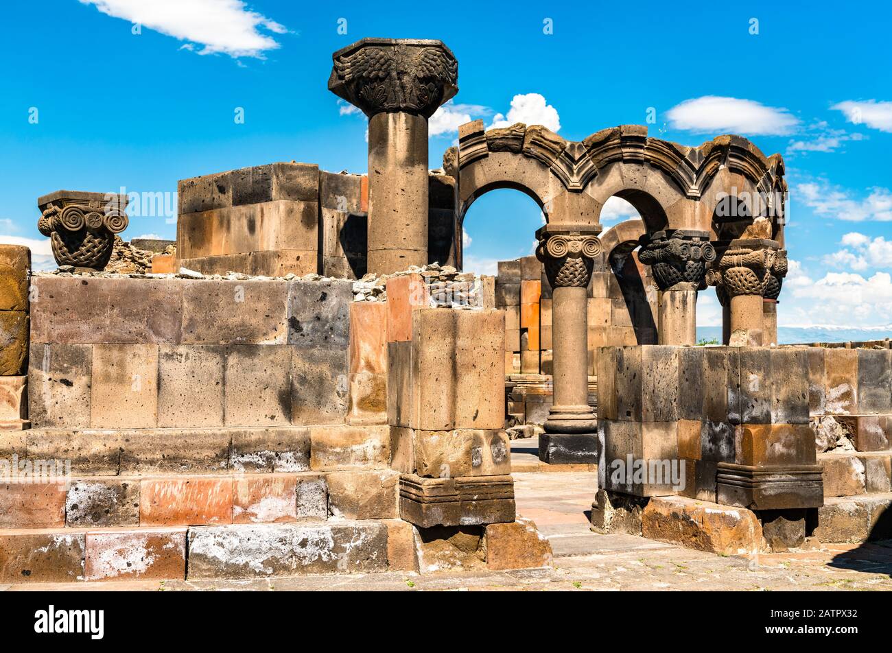 Zvartnots Cathedral in Armenia Stock Photo