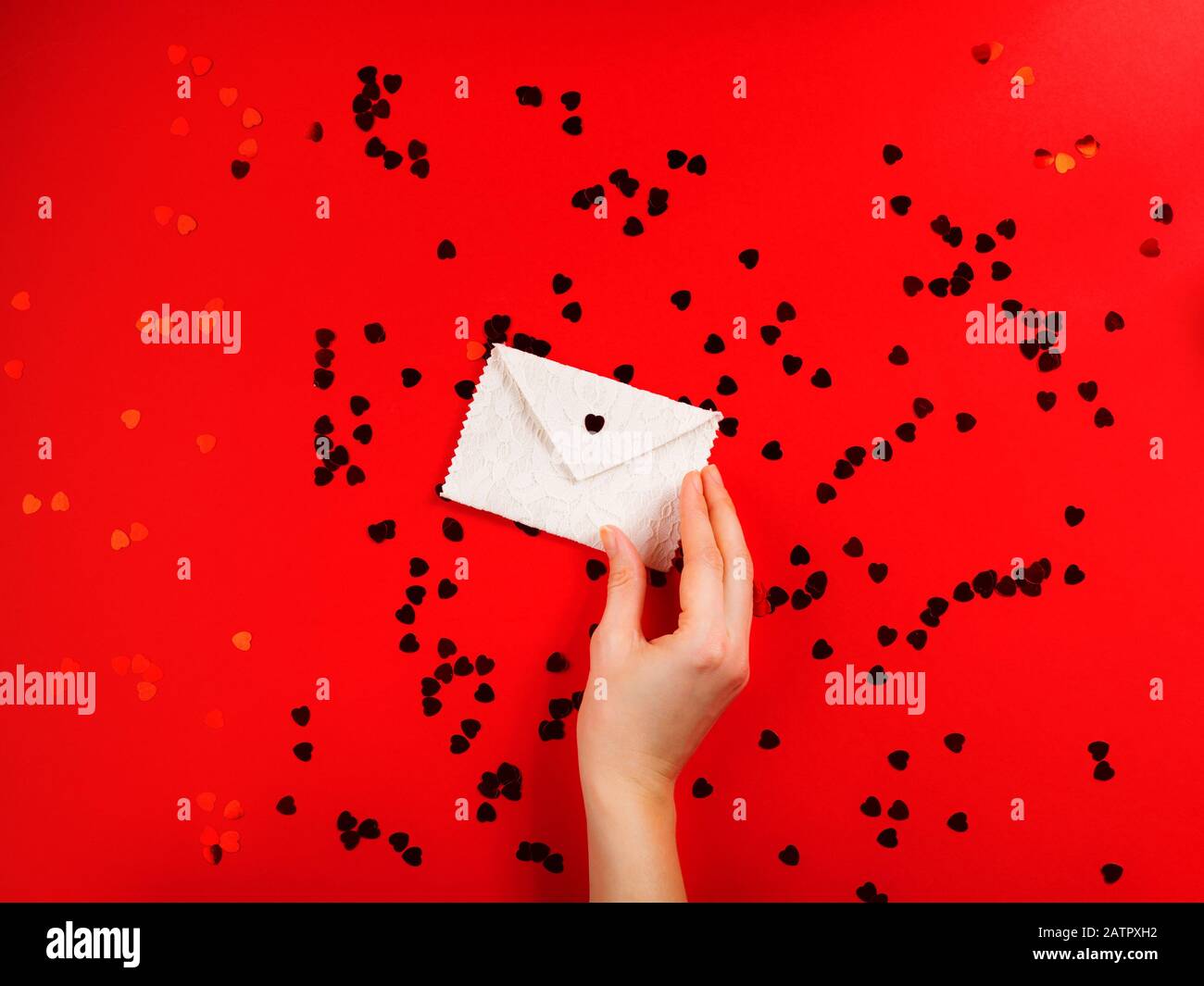 Happy valentines day concept background with heart Stock Photo