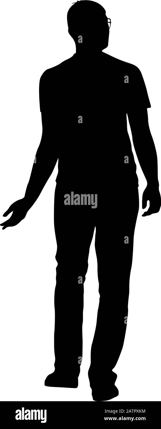 Silhouette of a walking man on a white background Stock Vector Image ...