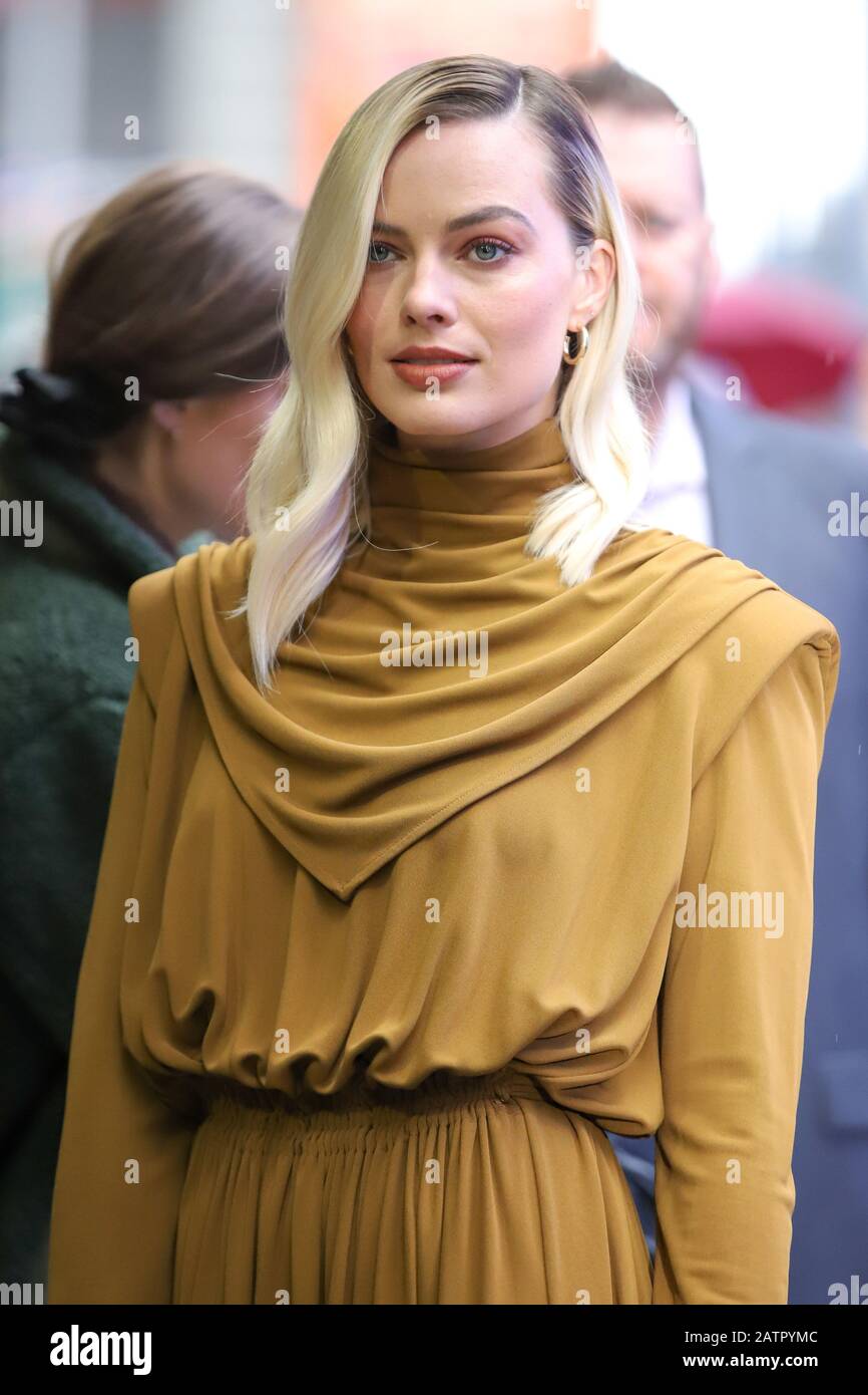 New York, New York, USA. 4th Feb, 2020. Margot Robbie is seen leaving