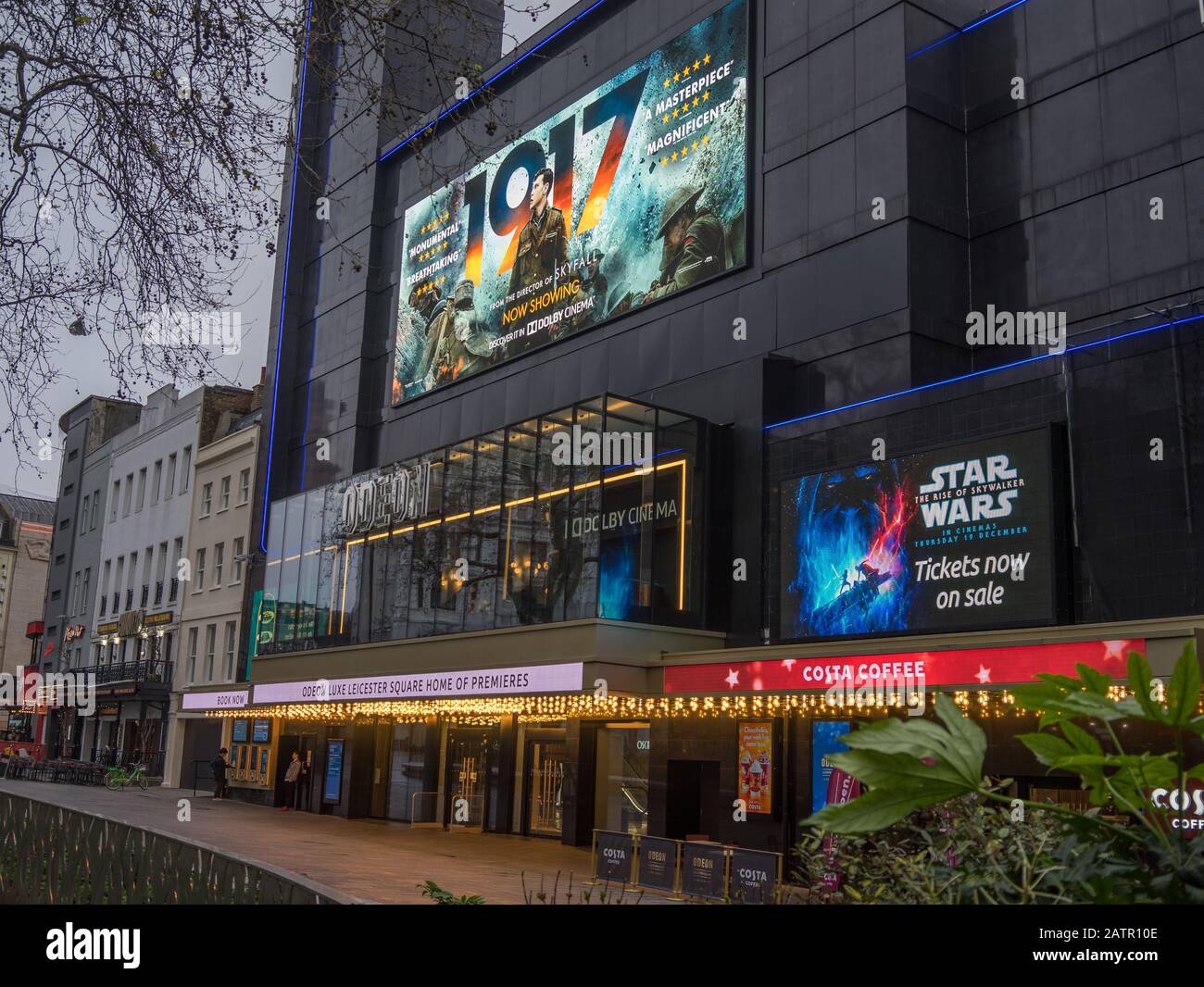 Odeon cinema in London's Leicester square showing the film 1917 Stock Photo
