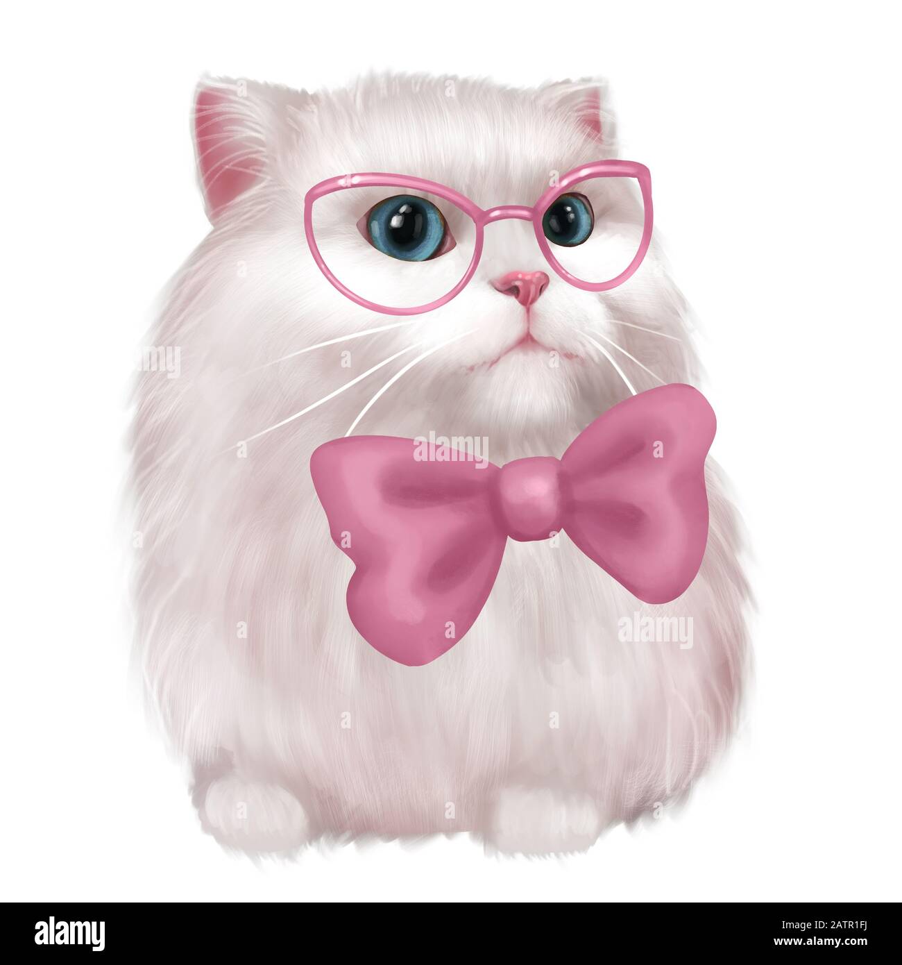 White cat 2025 with bow