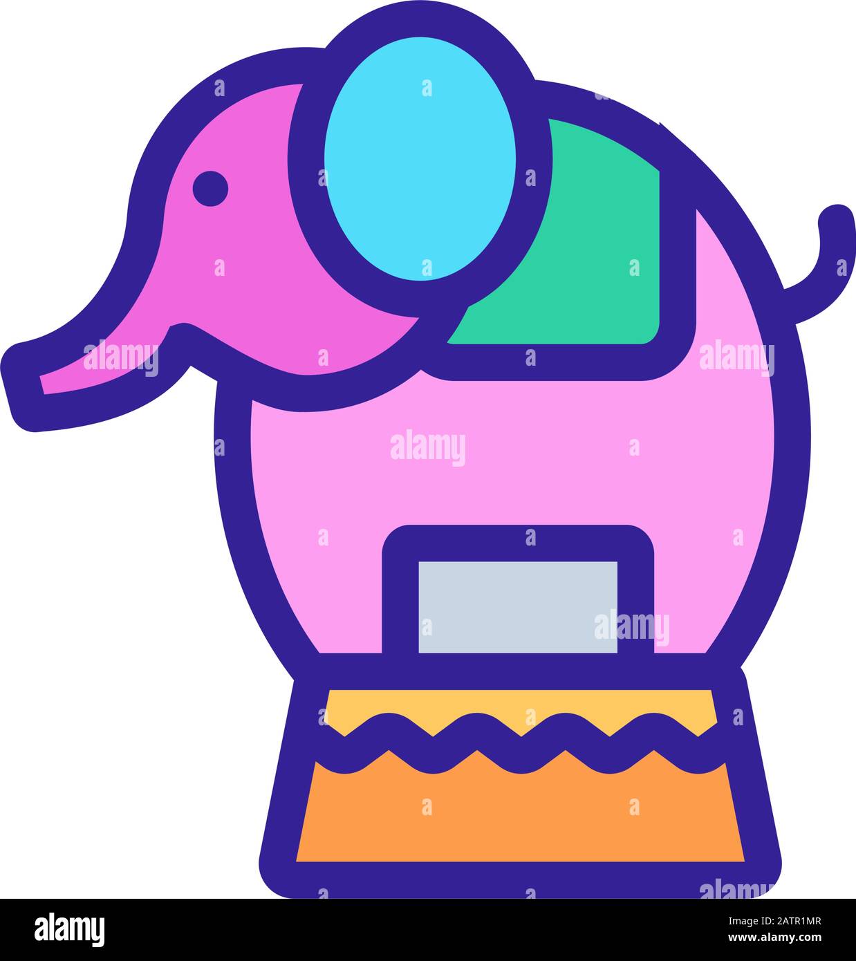Circus elephant icon vector. Isolated contour symbol illustration Stock ...