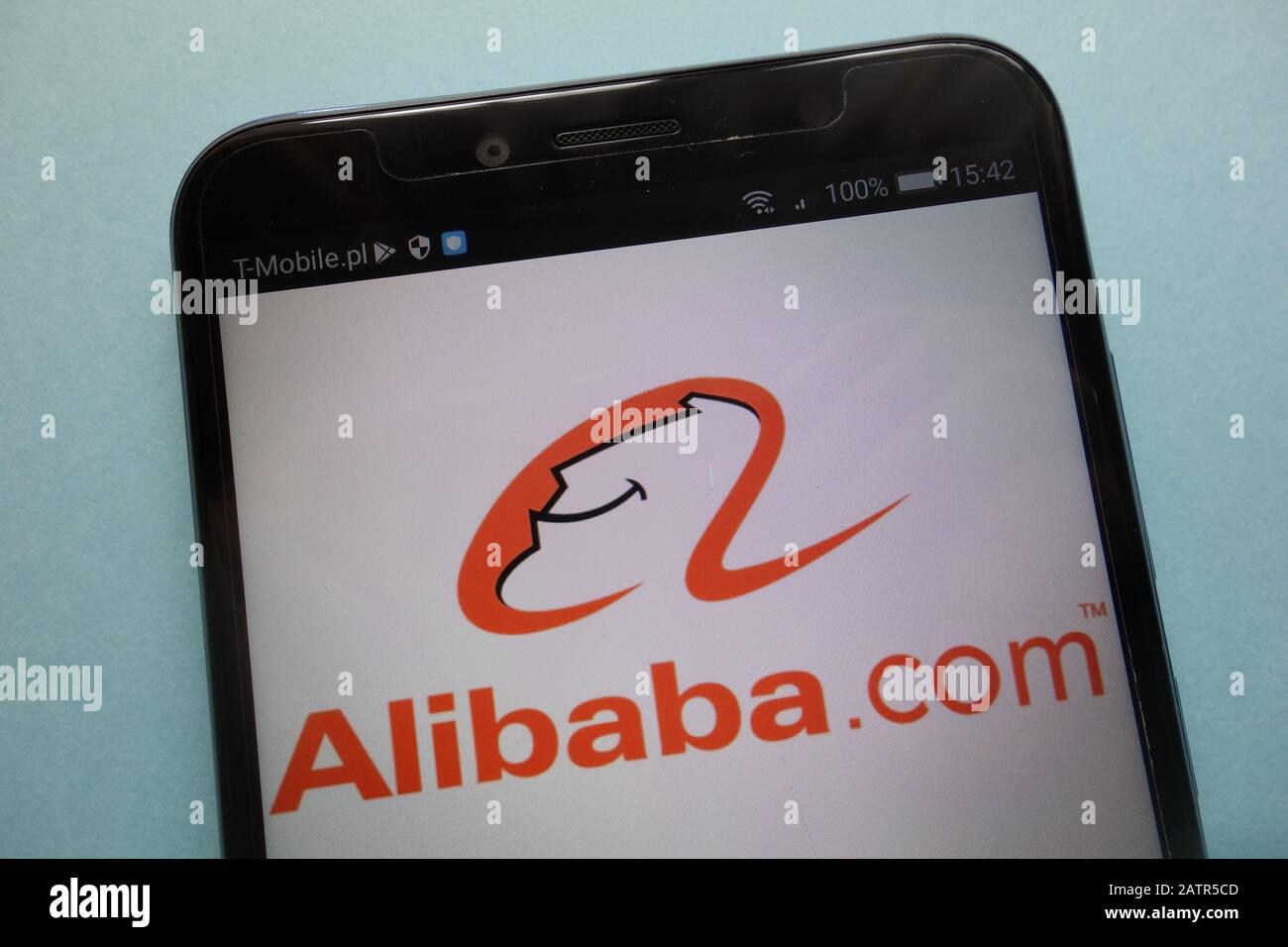 Alibaba logo on smartphone Stock Photo