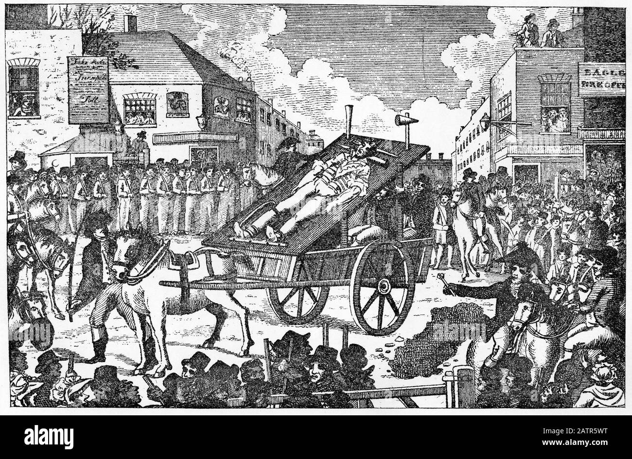 Engraving of the public exhibition of the body of John
