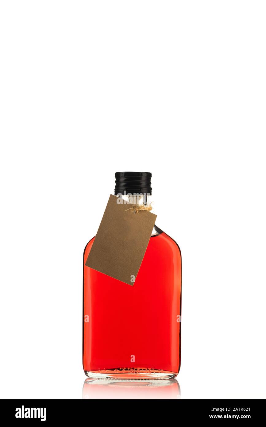 Bottle of Herbal Tincture or Alcohol Liqour Isolated on White ...