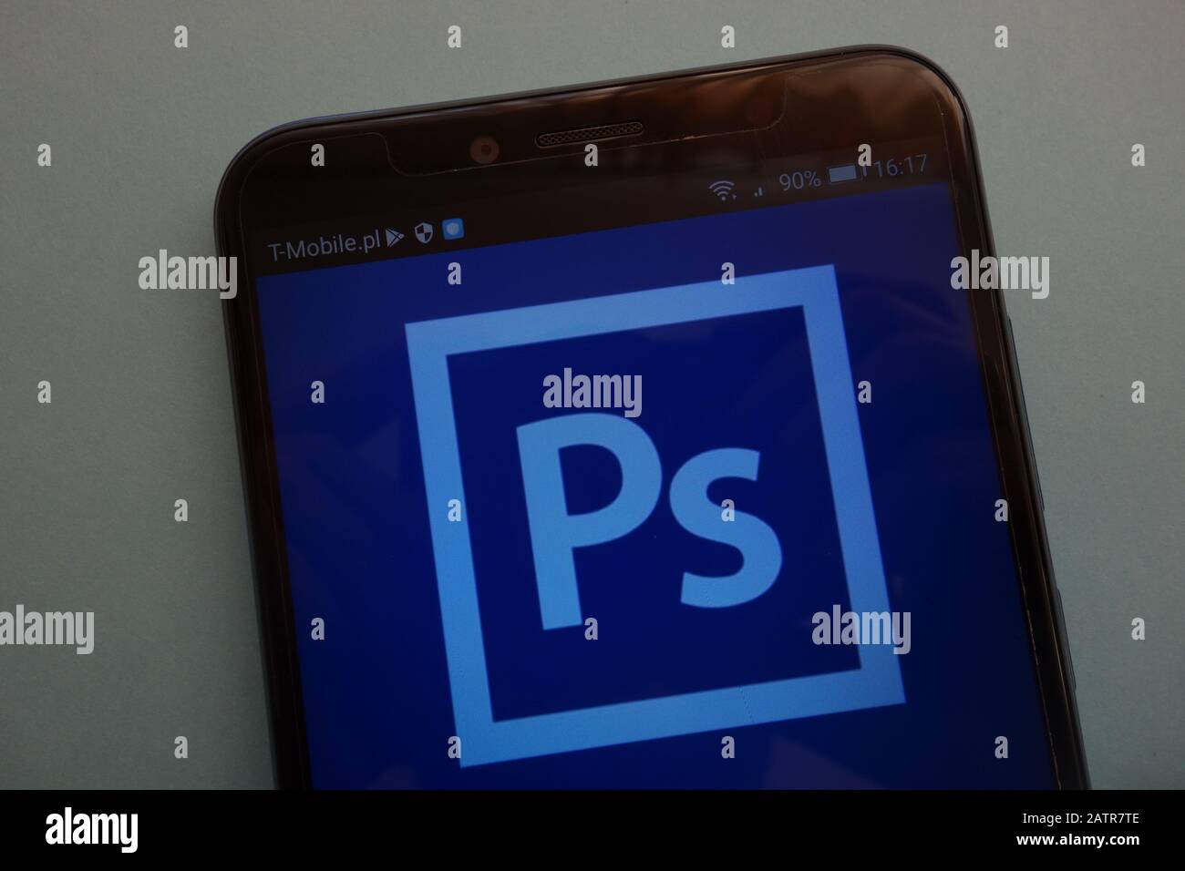 Adobe Photoshop logo on smartphone Stock Photo