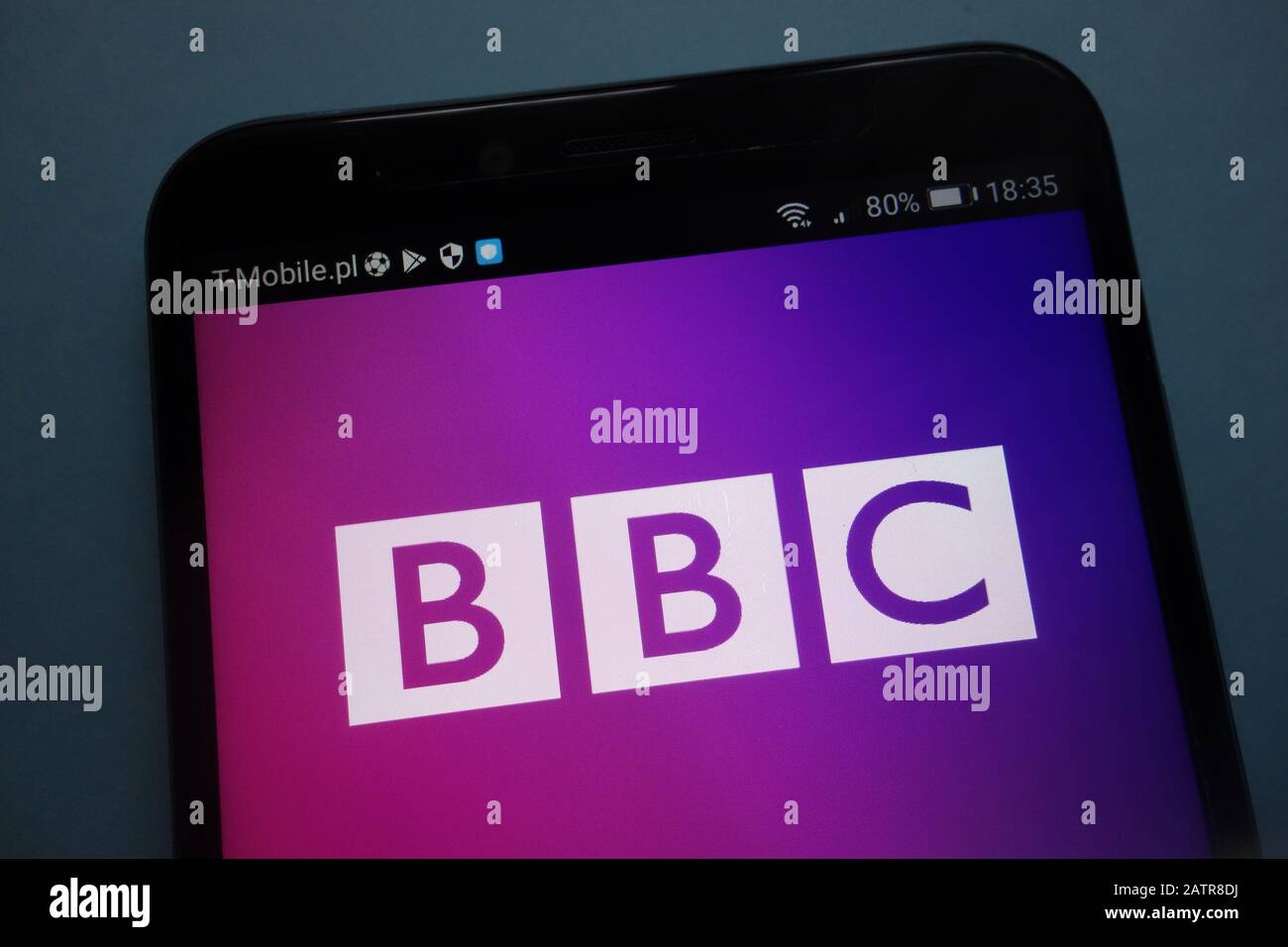 BBC logo on smartphone Stock Photo