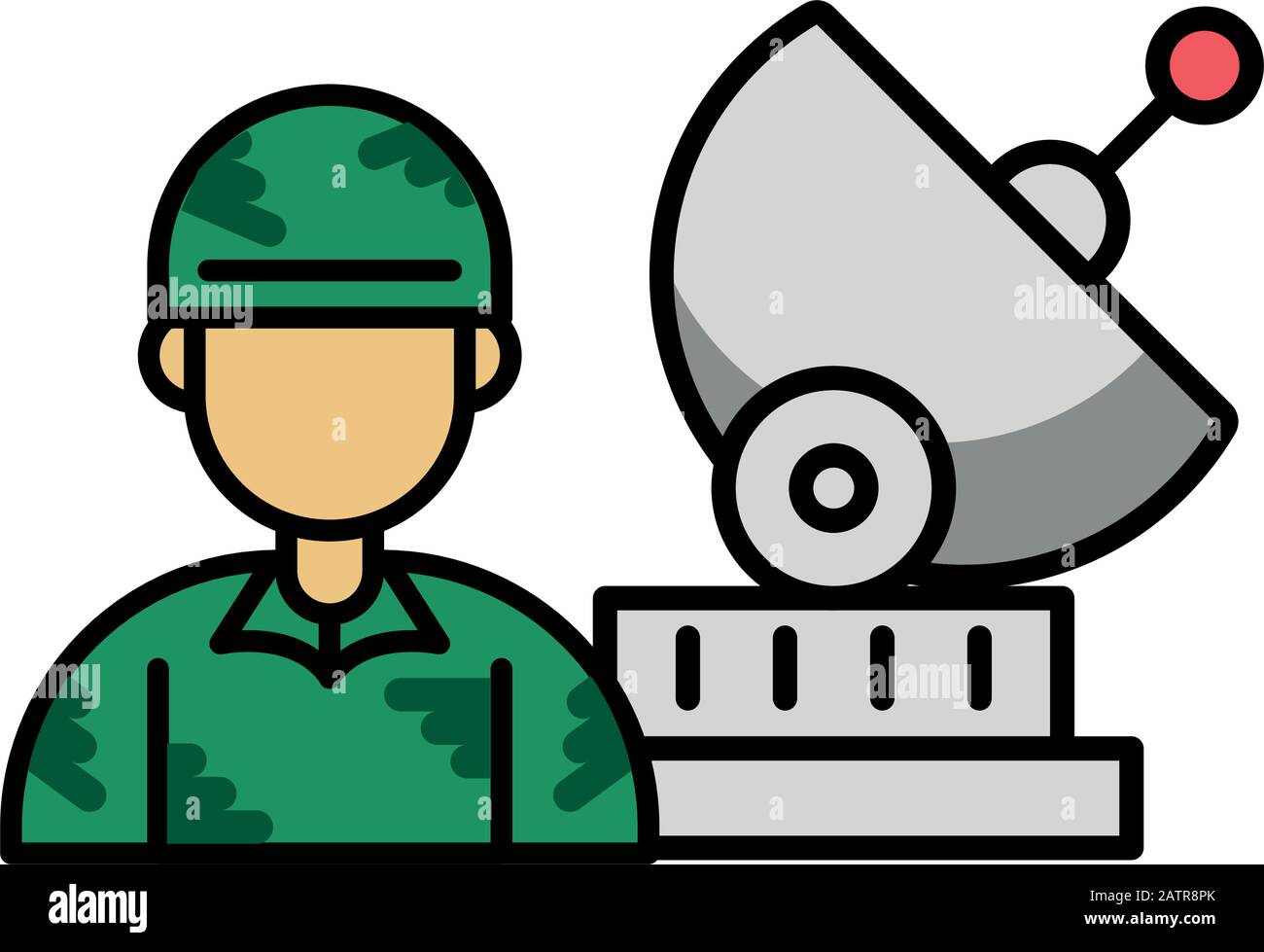 soldier military force with satellite Stock Vector Image &amp; Art - Alamy