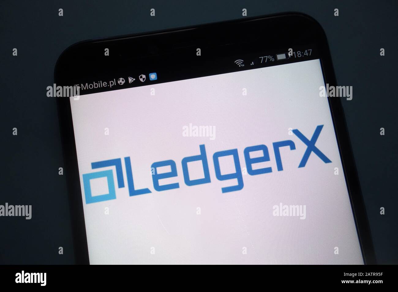 LedgerX logo on smartphone Stock Photo