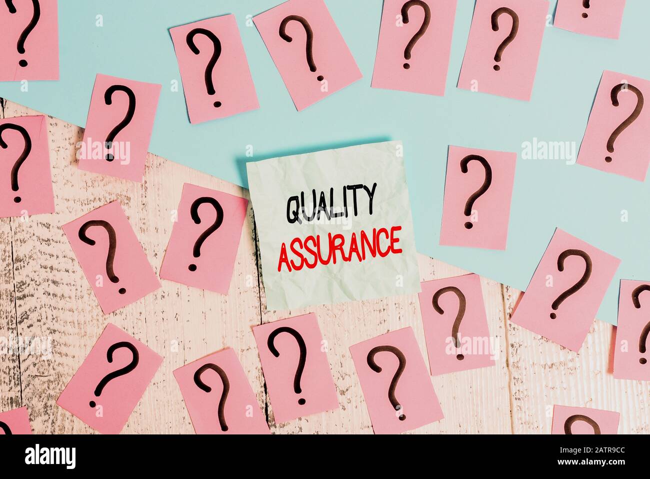 Writing note showing Quality Assurance. Business concept for preventing