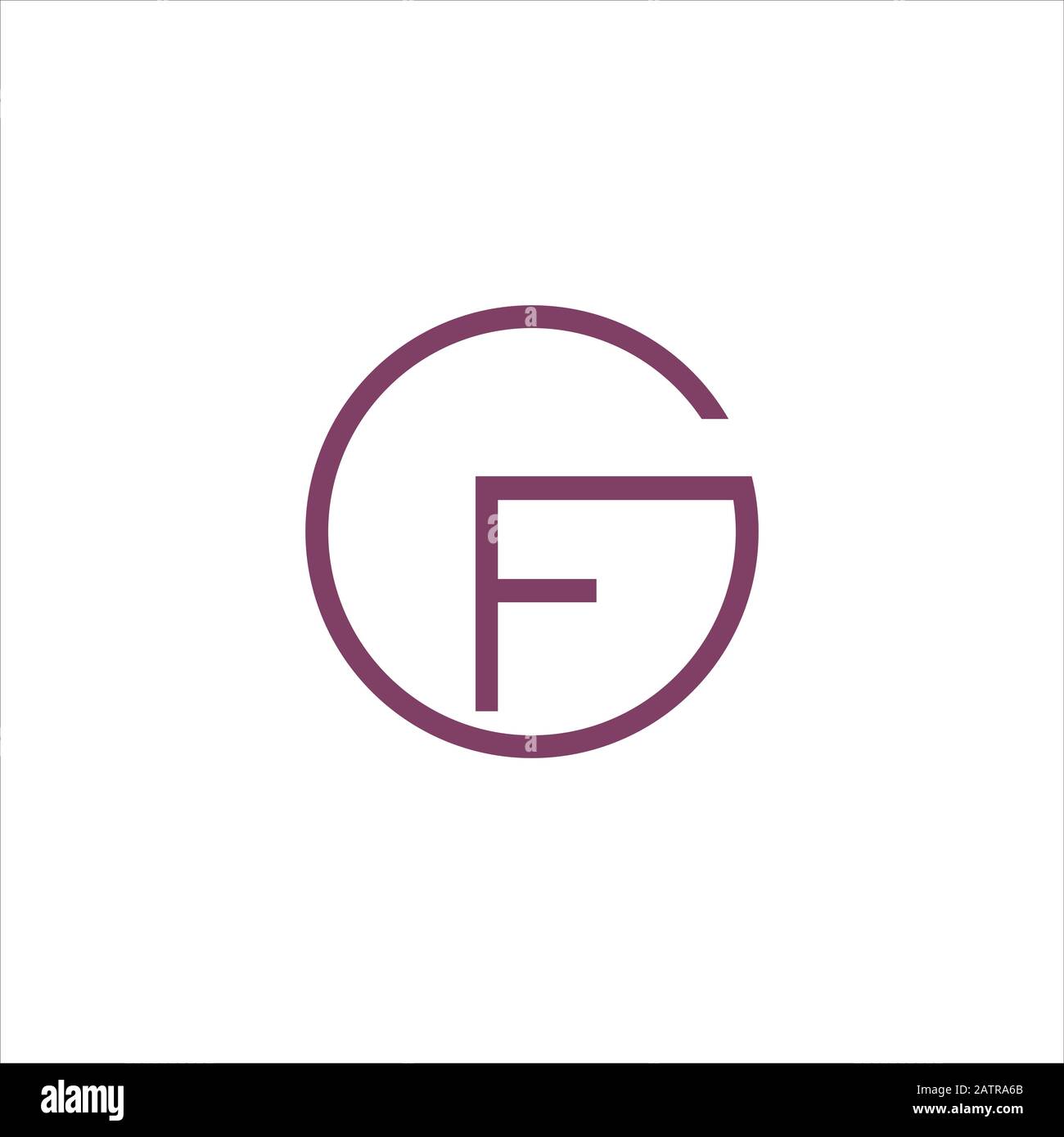 Initial letter gf or fg logo design template Stock Vector