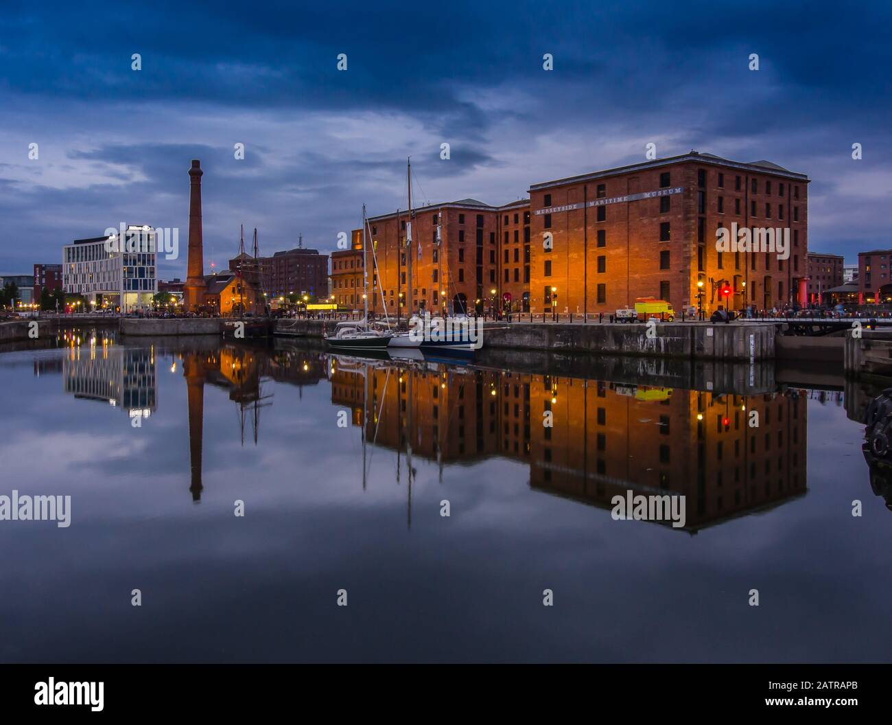 Canning Dock and the Maritime Museum in Liverpool Stock Photo