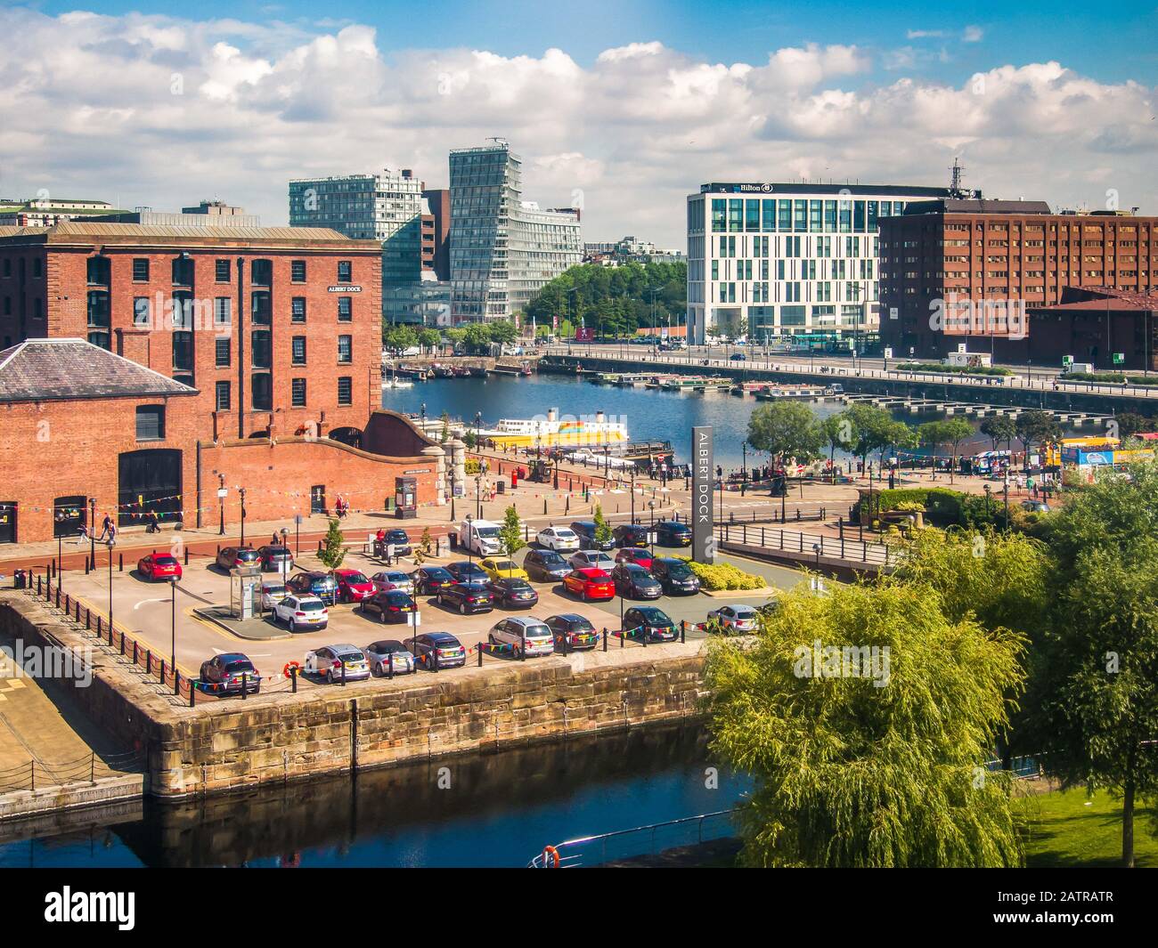 Albert Dock car park and Salthouse Dock, Liverpool Stock Photo