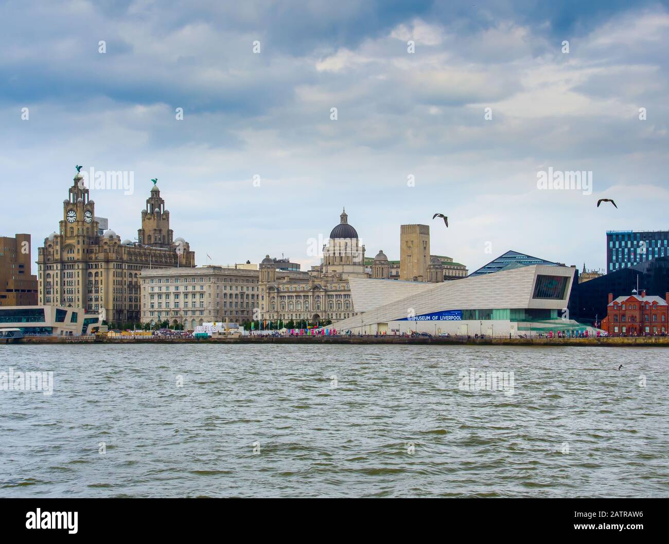 The Liverpool Waterfront Skyline Stock Photo