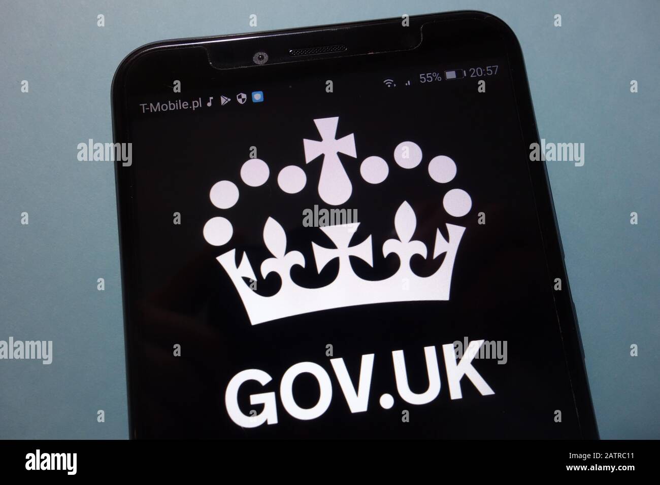 Gov.uk logo on smartphone Stock Photo
