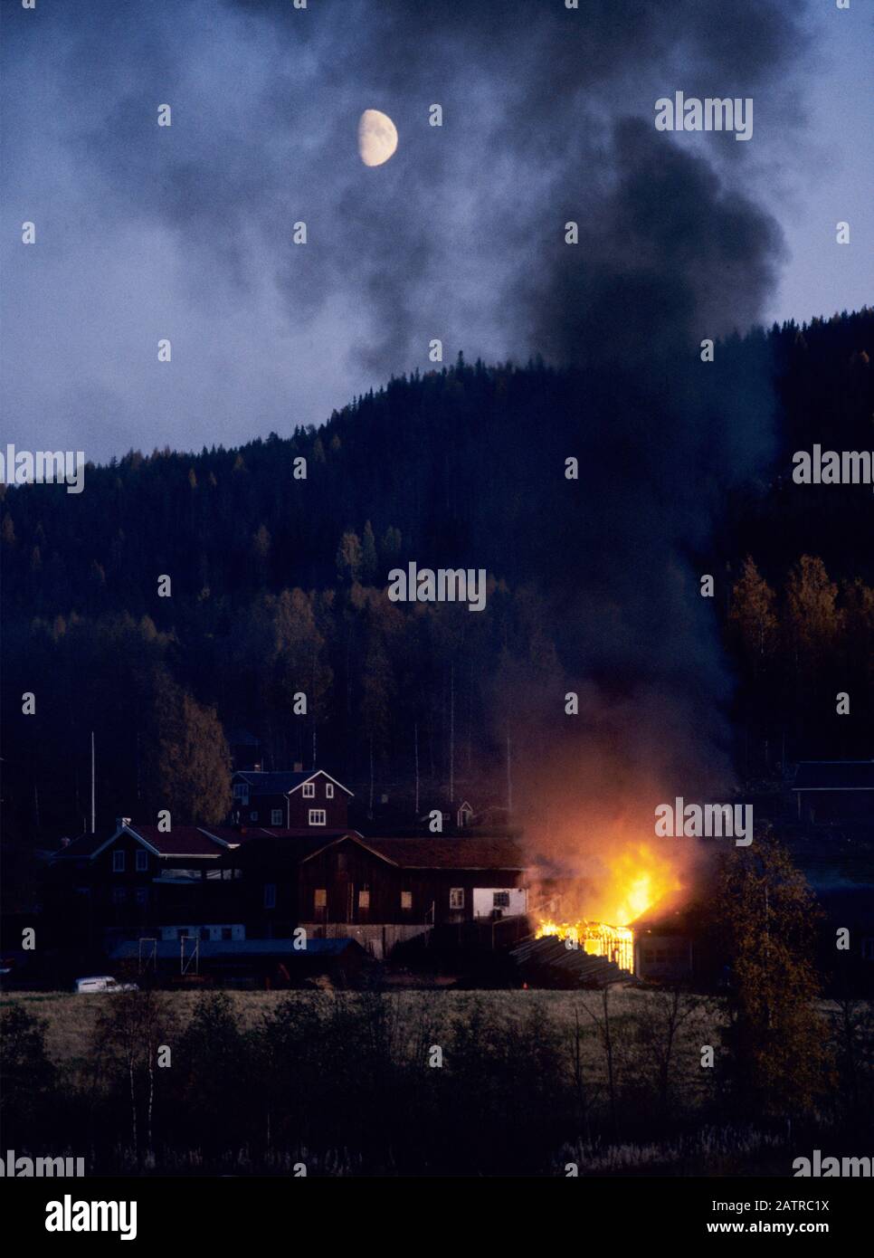 Fire in barn Stock Photo Alamy